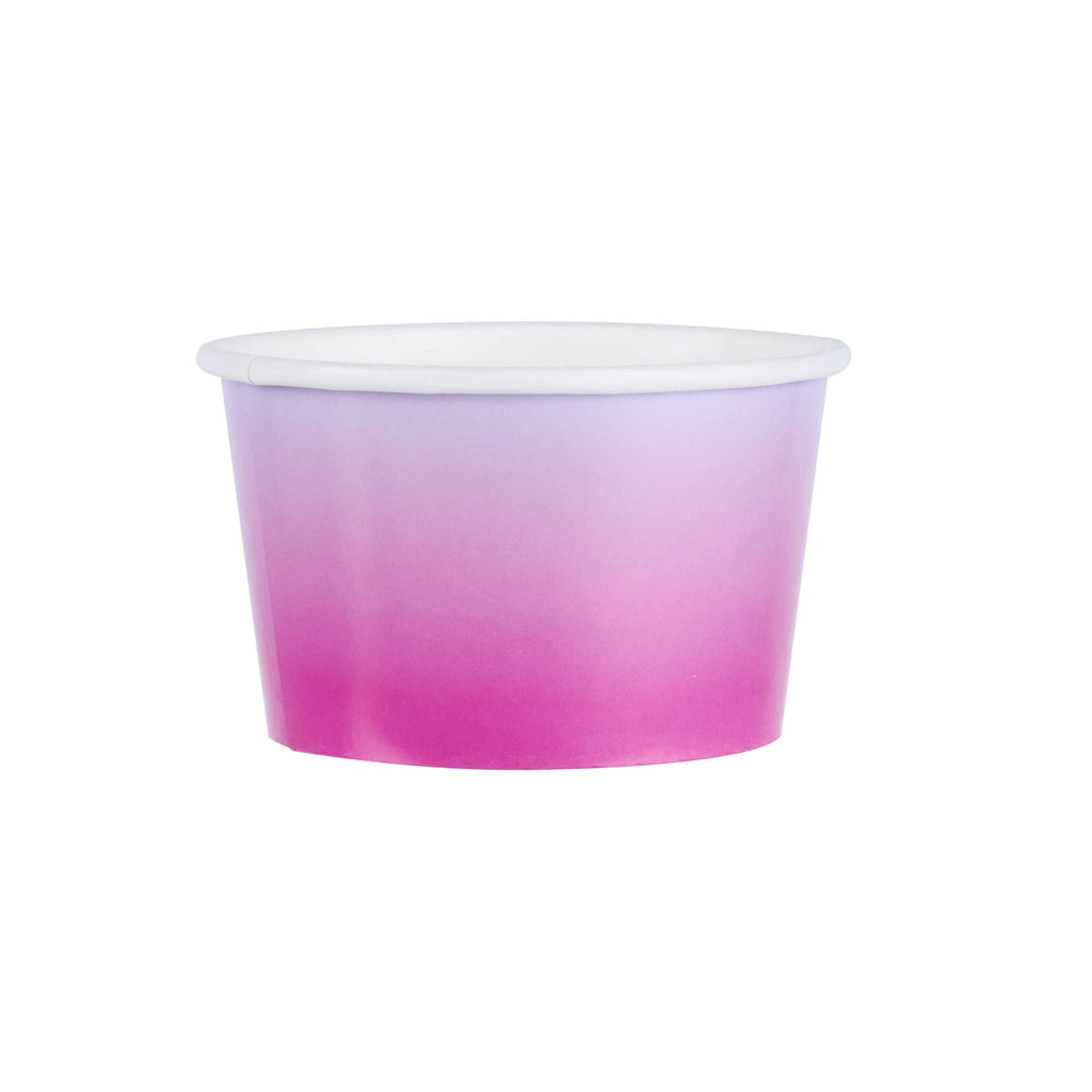Coppetta 8 oz Round Purple And Blue Ombre Paper To Go Cup - 3 3/4" x 3 3/4" x 2 1/4" - 50 count box