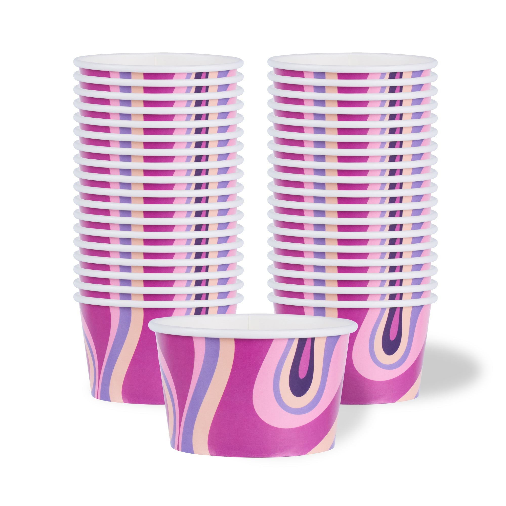 Coppetta 8 oz Round Midnight Groove Paper To Go Cup - 3 3/4" x 3 3/4" x 2 1/4" - 200 count box