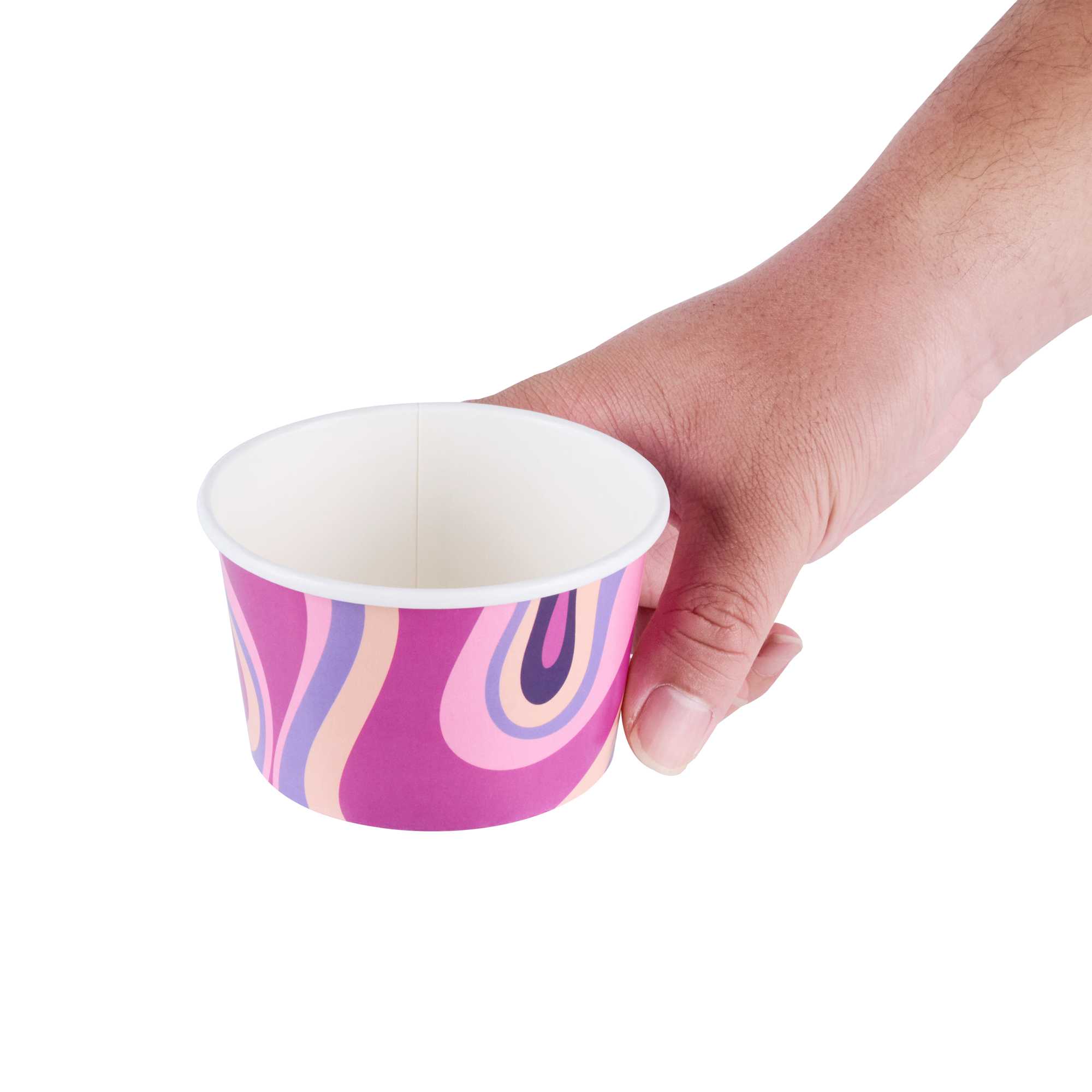 Coppetta 8 oz Round Midnight Groove Paper To Go Cup - 3 3/4" x 3 3/4" x 2 1/4" - 50 count box