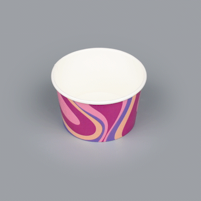 Coppetta 8 oz Round Midnight Groove Paper To Go Cup - 3 3/4" x 3 3/4" x 2 1/4" - 50 count box
