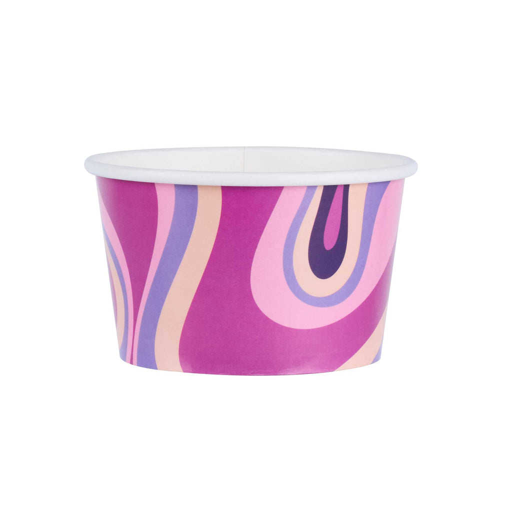 Coppetta 8 oz Round Midnight Groove Paper To Go Cup - 3 3/4" x 3 3/4" x 2 1/4" - 50 count box