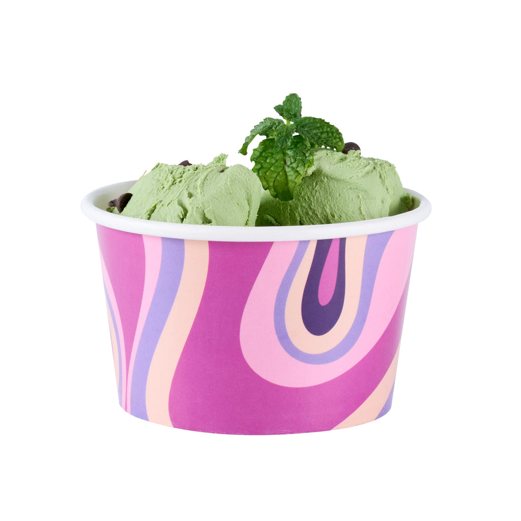 Coppetta 8 oz Round Midnight Groove Paper To Go Cup - 3 3/4" x 3 3/4" x 2 1/4" - 200 count box