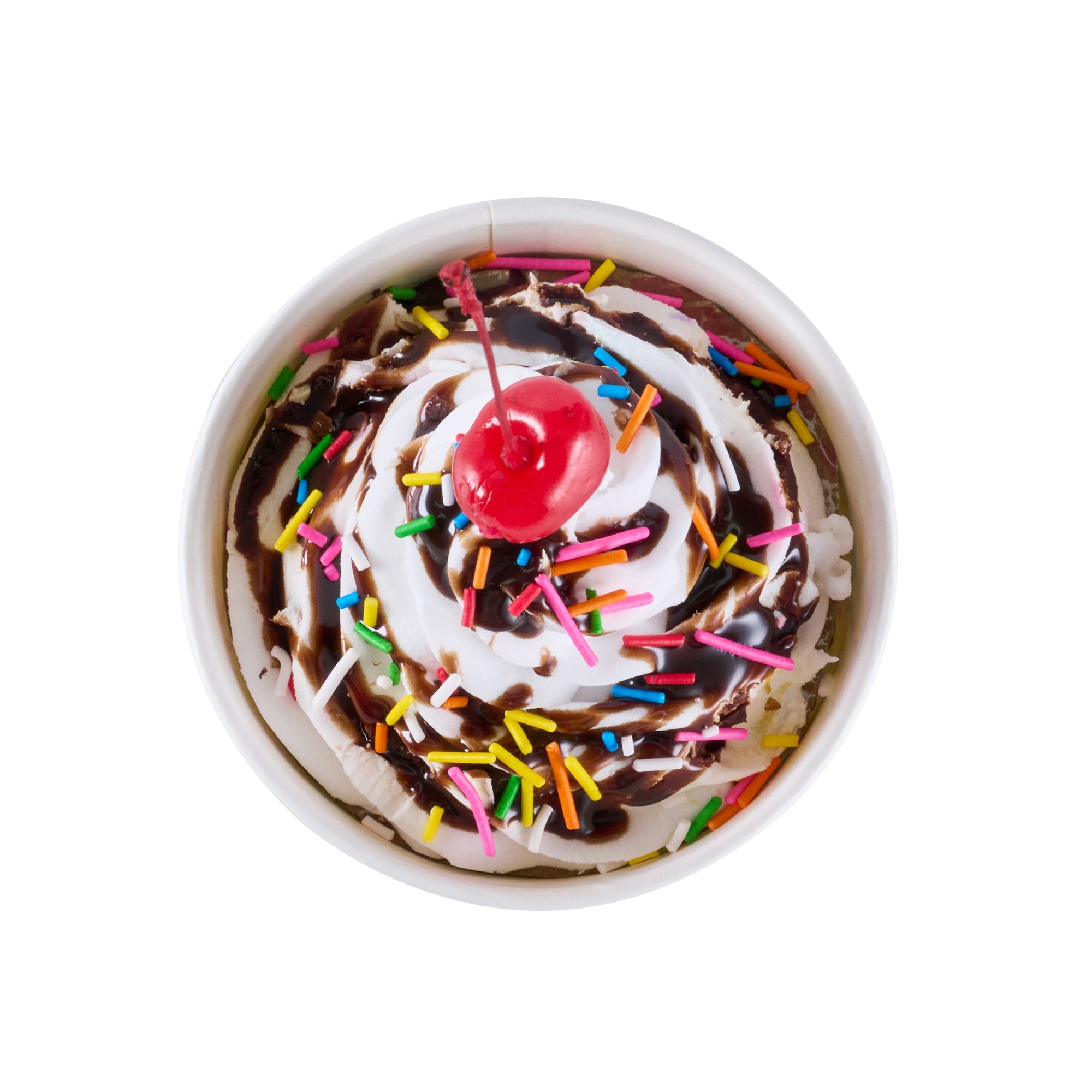 Coppetta 8 oz Round White Paper To Go Cup - with Party Sprinkles - 3 3/4" x 3 3/4" x 2 1/4" - 200 count box
