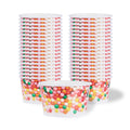 Coppetta 8 oz Round White Paper To Go Cup - with Round Sprinkles - 3 3/4" x 3 3/4" x 2 1/4" - 50 count box