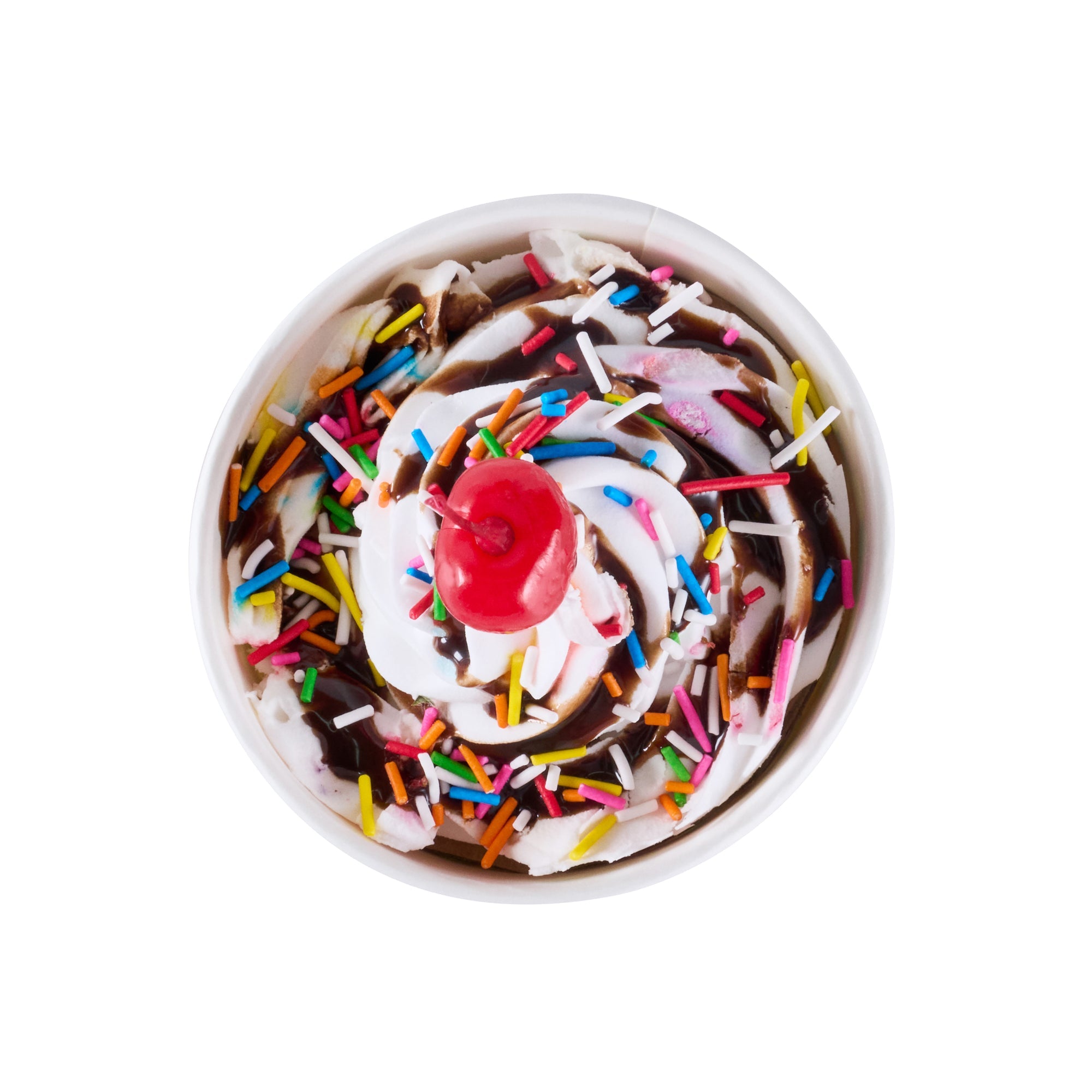 Coppetta 8 oz Round White Paper To Go Cup - with Round Sprinkles - 3 3/4" x 3 3/4" x 2 1/4" - 200 count box