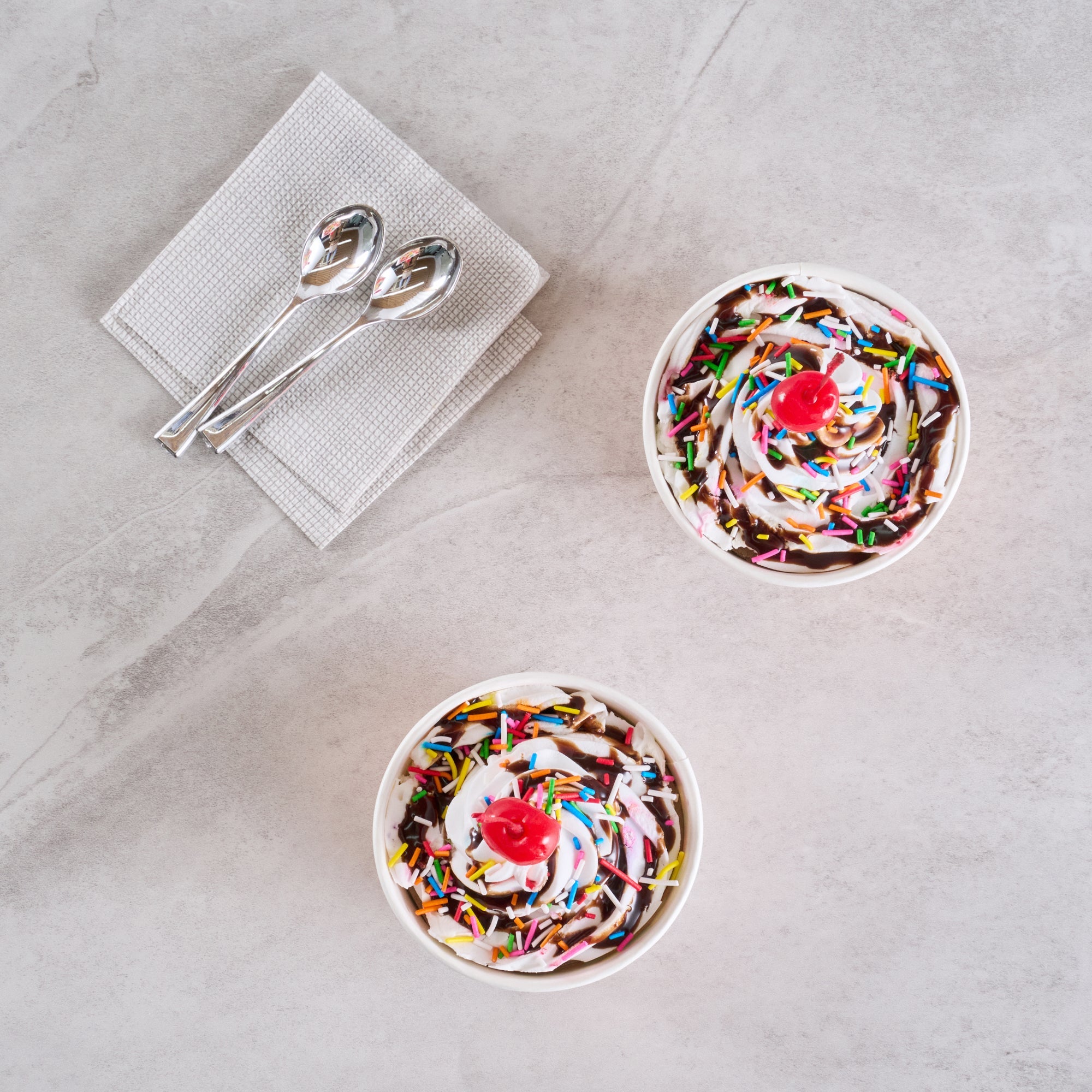 Coppetta 8 oz Round White Paper To Go Cup - with Round Sprinkles - 3 3/4" x 3 3/4" x 2 1/4" - 200 count box