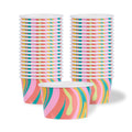Coppetta 8 oz Round Psychedelic Sunrise Paper To Go Cup - 3 3/4" x 3 3/4" x 2 1/4" - 200 count box