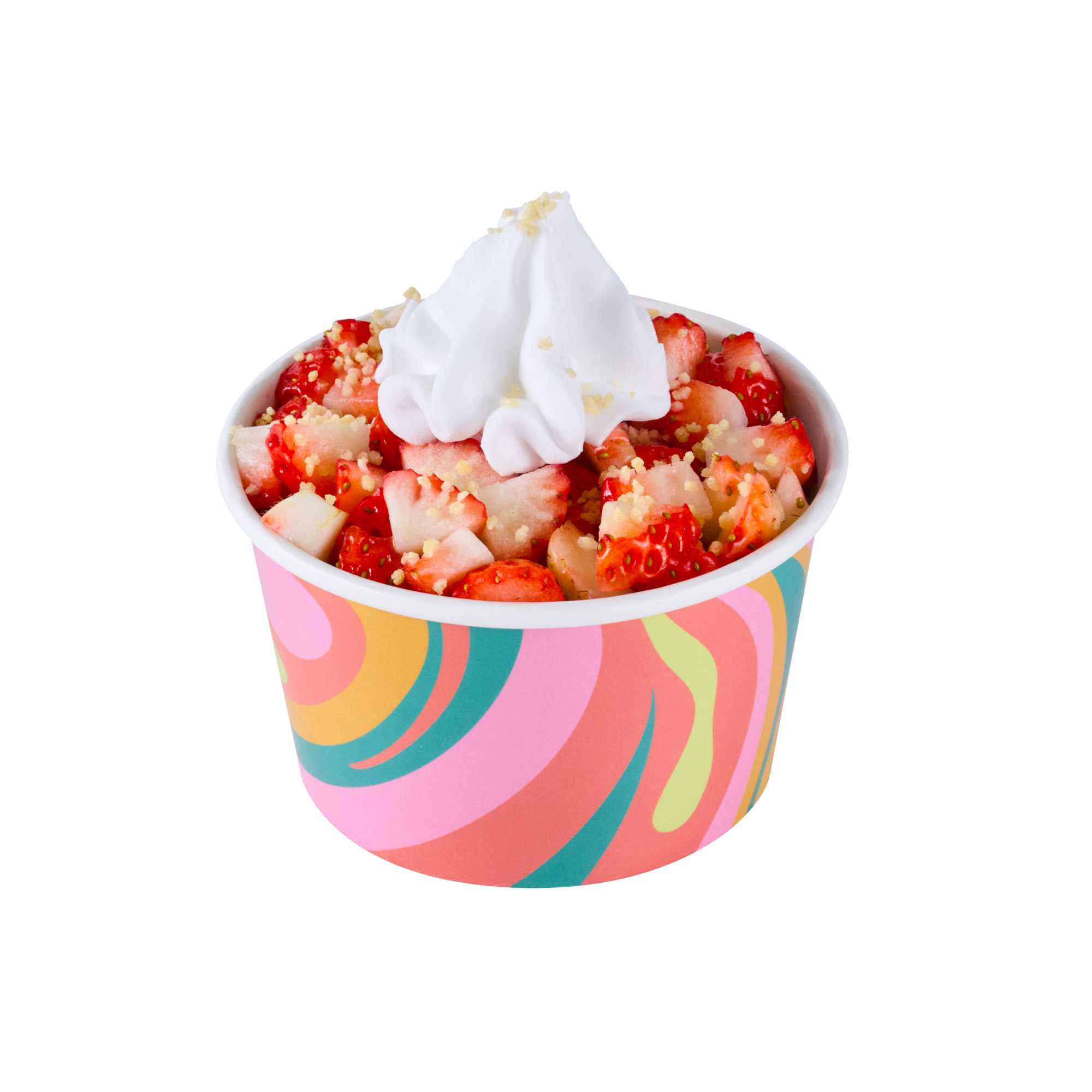 Coppetta 8 oz Round Psychedelic Sunrise Paper To Go Cup - 3 3/4" x 3 3/4" x 2 1/4" - 50 count box