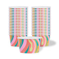 Coppetta 8 oz Round Psychedelic Sunrise Paper To Go Cup - 3 3/4" x 3 3/4" x 2 1/4" - 50 count box