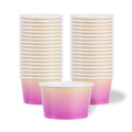 Coppetta 8 oz Round Purple and Yellow Ombre Paper To Go Cup - 3 3/4" x 3 3/4" x 2 1/4" - 200 count box