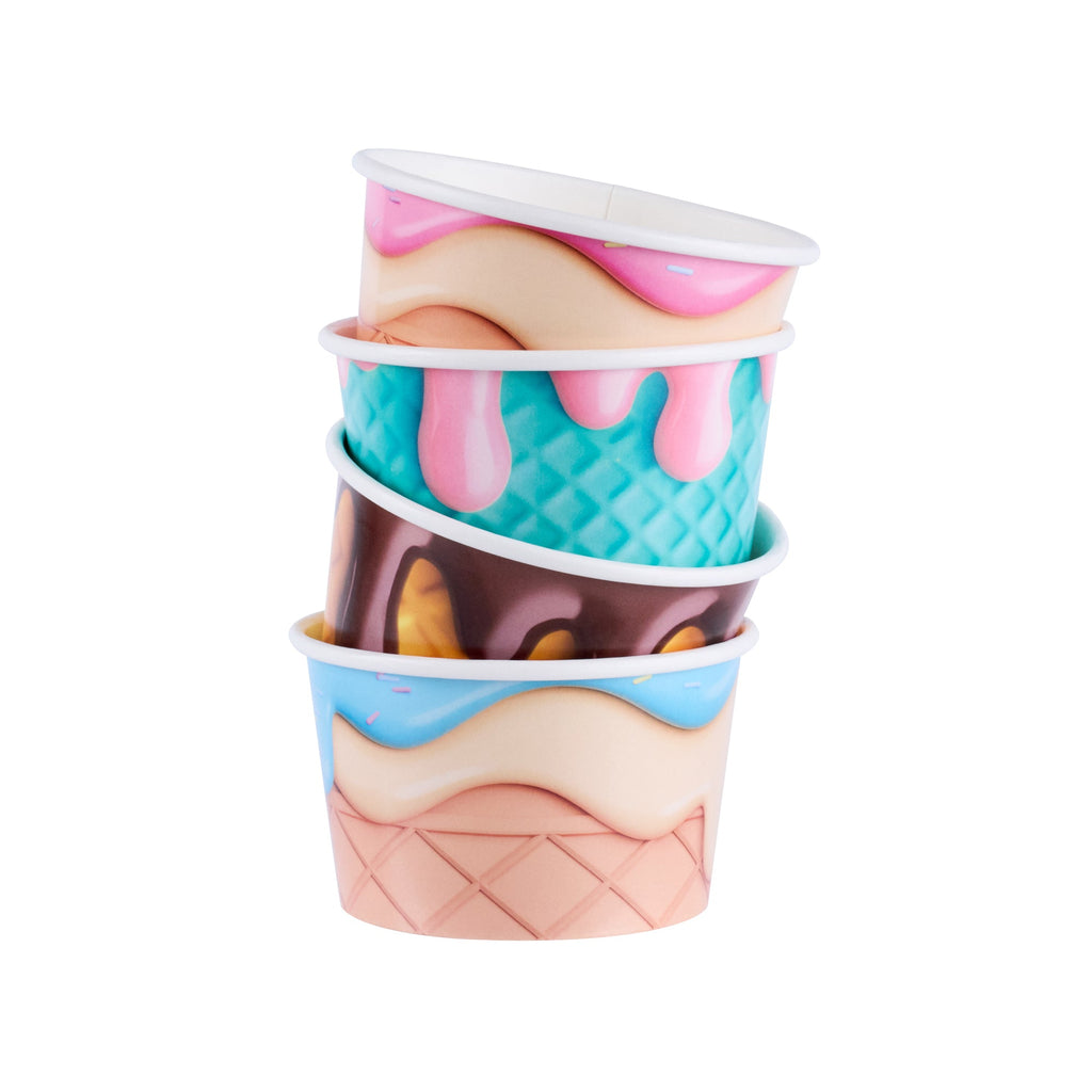 Coppetta 8 oz Round Assorted Cone Paper To Go Cup - 3 3/4" x 3 3/4" x 2 1/4" - 200 count box