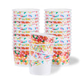 Coppetta 8 oz Round White Assorted Sprinkle Paper To Go Cup - 3 3/4" x 3 3/4" x 2 1/4" - 200 count box