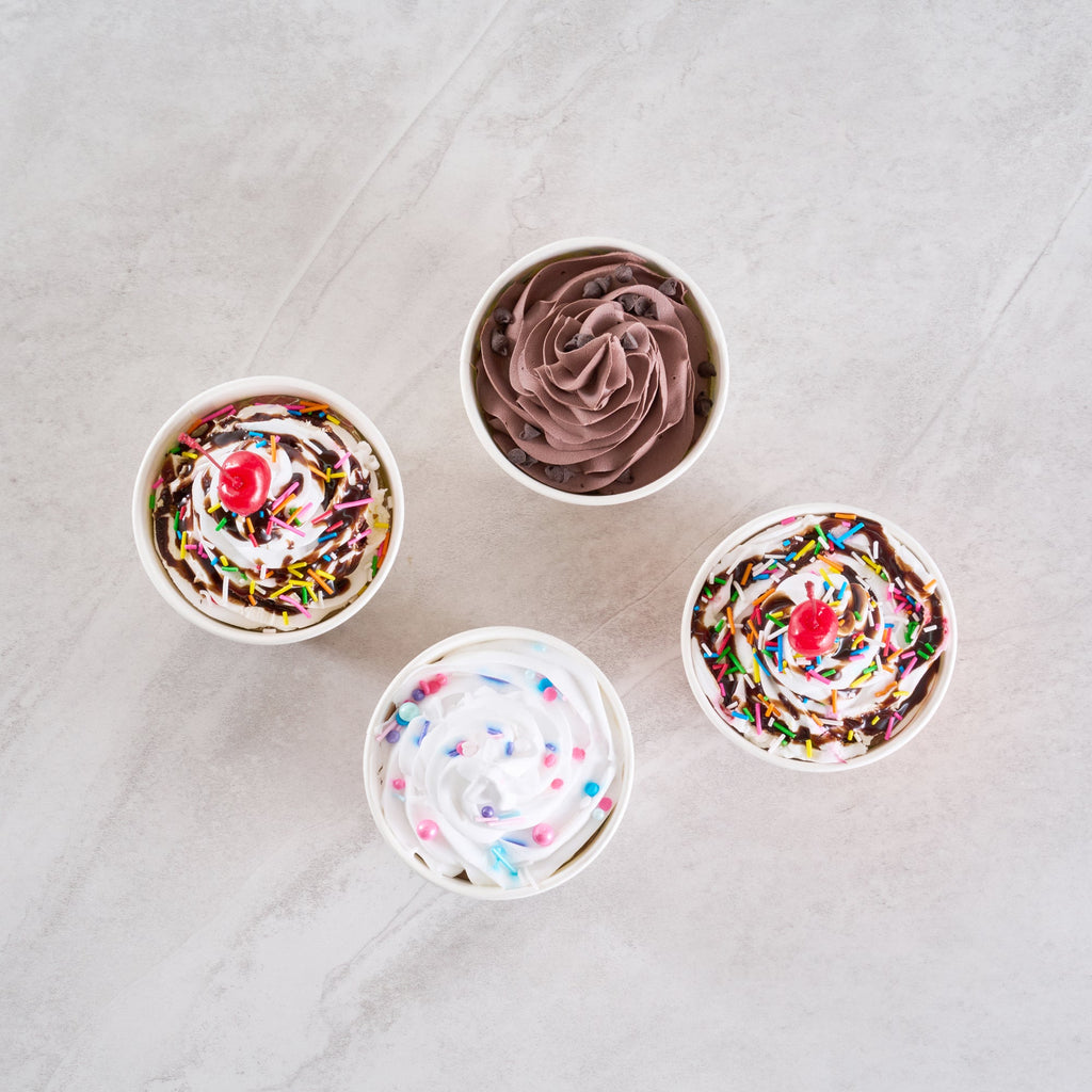 Coppetta 8 oz Round White Assorted Sprinkle Paper To Go Cup - 3 3/4" x 3 3/4" x 2 1/4" - 200 count box