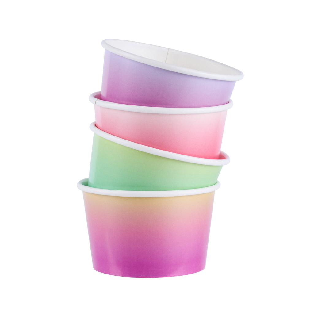 Coppetta 8 oz Round Assorted Ombre Paper To Go Cup - 3 3/4" x 3 3/4" x 2 1/4" - 200 count box