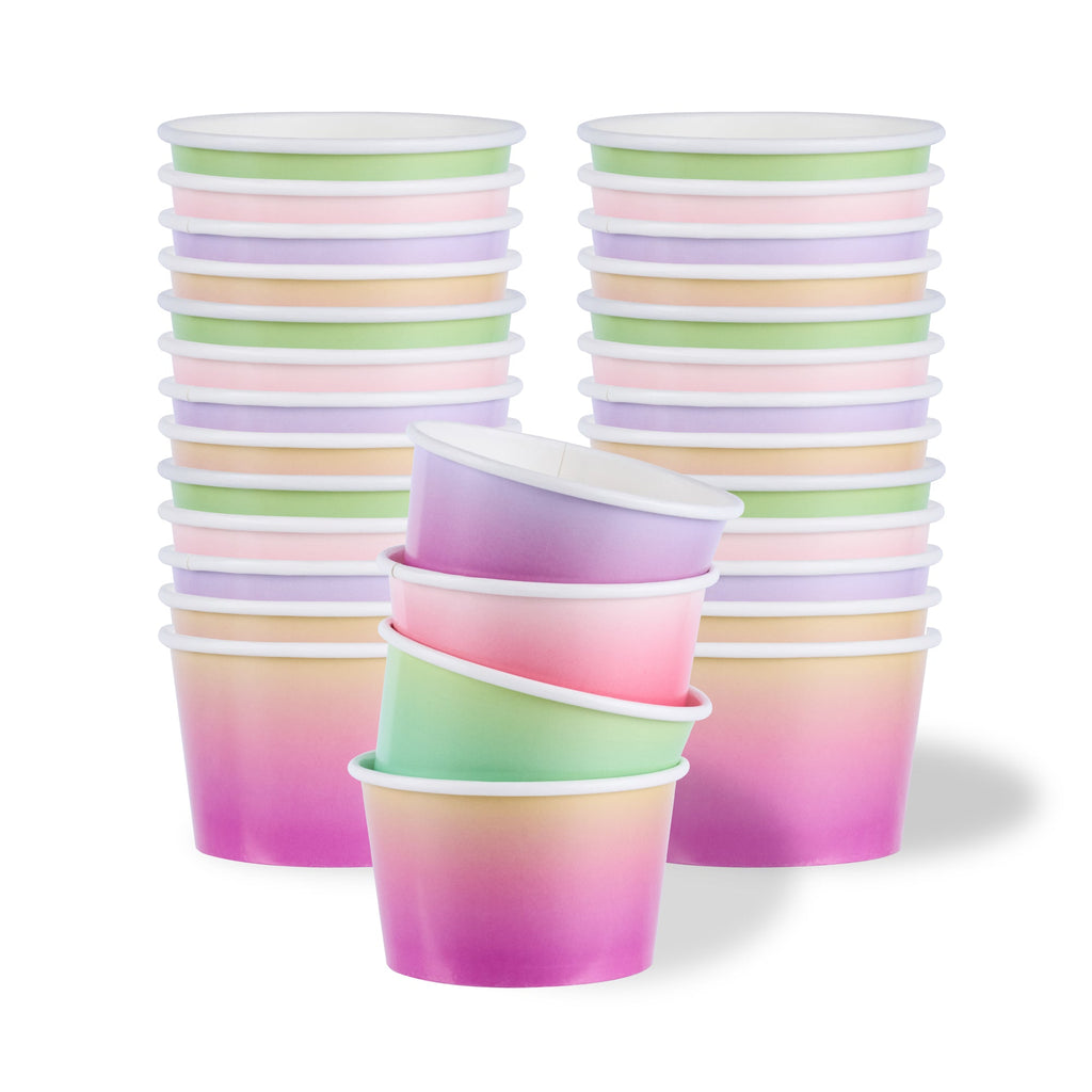 Coppetta 8 oz Round Assorted Ombre Paper To Go Cup - 3 3/4" x 3 3/4" x 2 1/4" - 200 count box