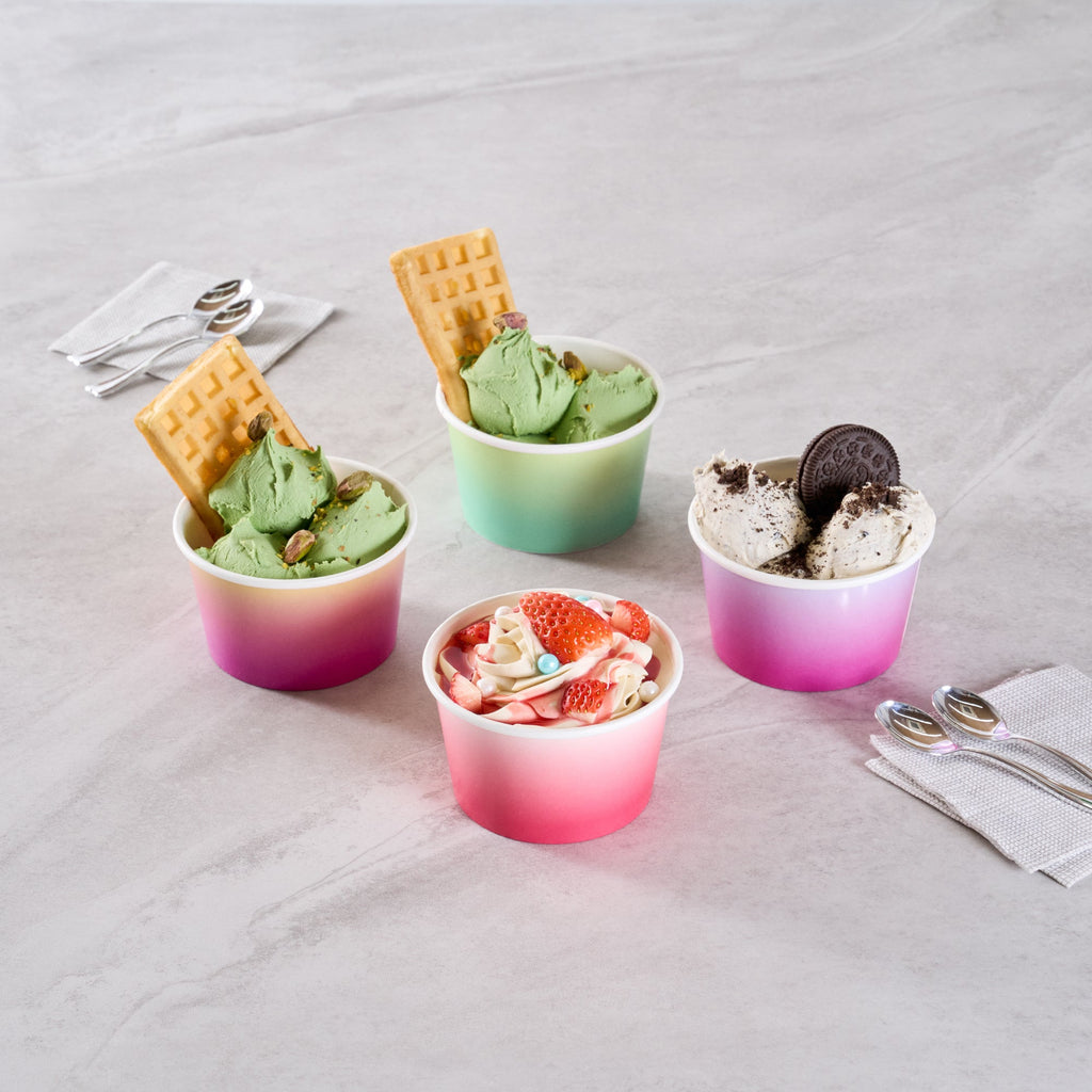 Coppetta 8 oz Round Assorted Ombre Paper To Go Cup - 3 3/4" x 3 3/4" x 2 1/4" - 200 count box