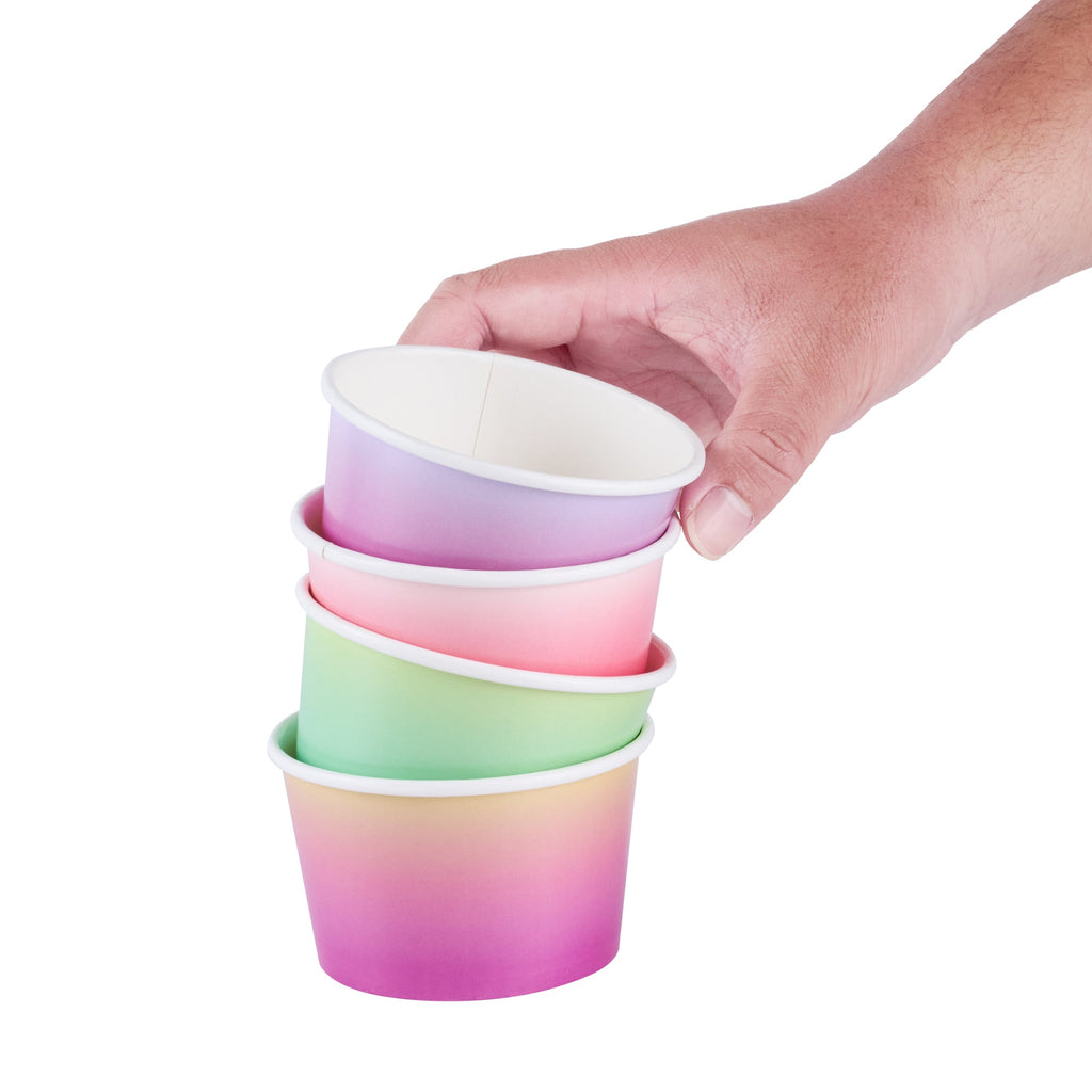 Coppetta 8 oz Round Assorted Ombre Paper To Go Cup - 3 3/4" x 3 3/4" x 2 1/4" - 200 count box
