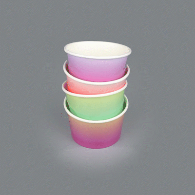 Coppetta 8 oz Round Assorted Ombre Paper To Go Cup - 3 3/4" x 3 3/4" x 2 1/4" - 200 count box