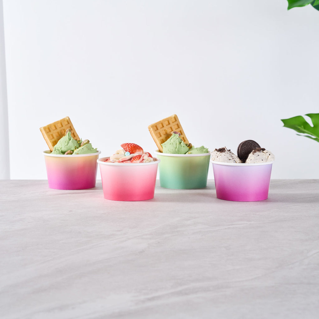 Coppetta 8 oz Round Assorted Ombre Paper To Go Cup - 3 3/4" x 3 3/4" x 2 1/4" - 200 count box