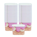 Coppetta 12 oz Square Vanilla Strawberry Swirl Paper To Go Cup - 4 1/4" x 3 1/4" x 2 3/4" - 50 count box