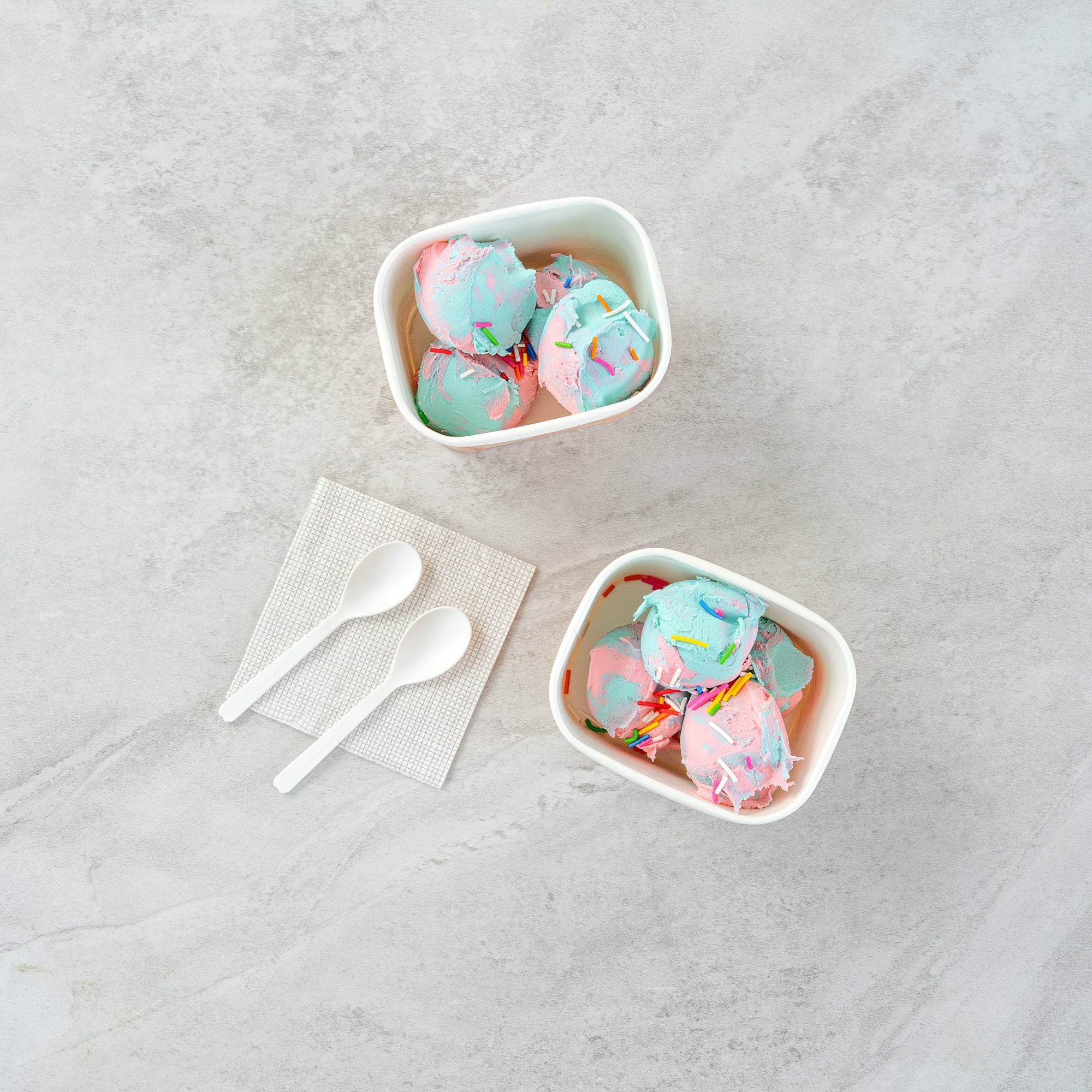 Coppetta 12 oz Square Vanilla Strawberry Swirl Paper To Go Cup - 4 1/4" x 3 1/4" x 2 3/4" - 200 count box