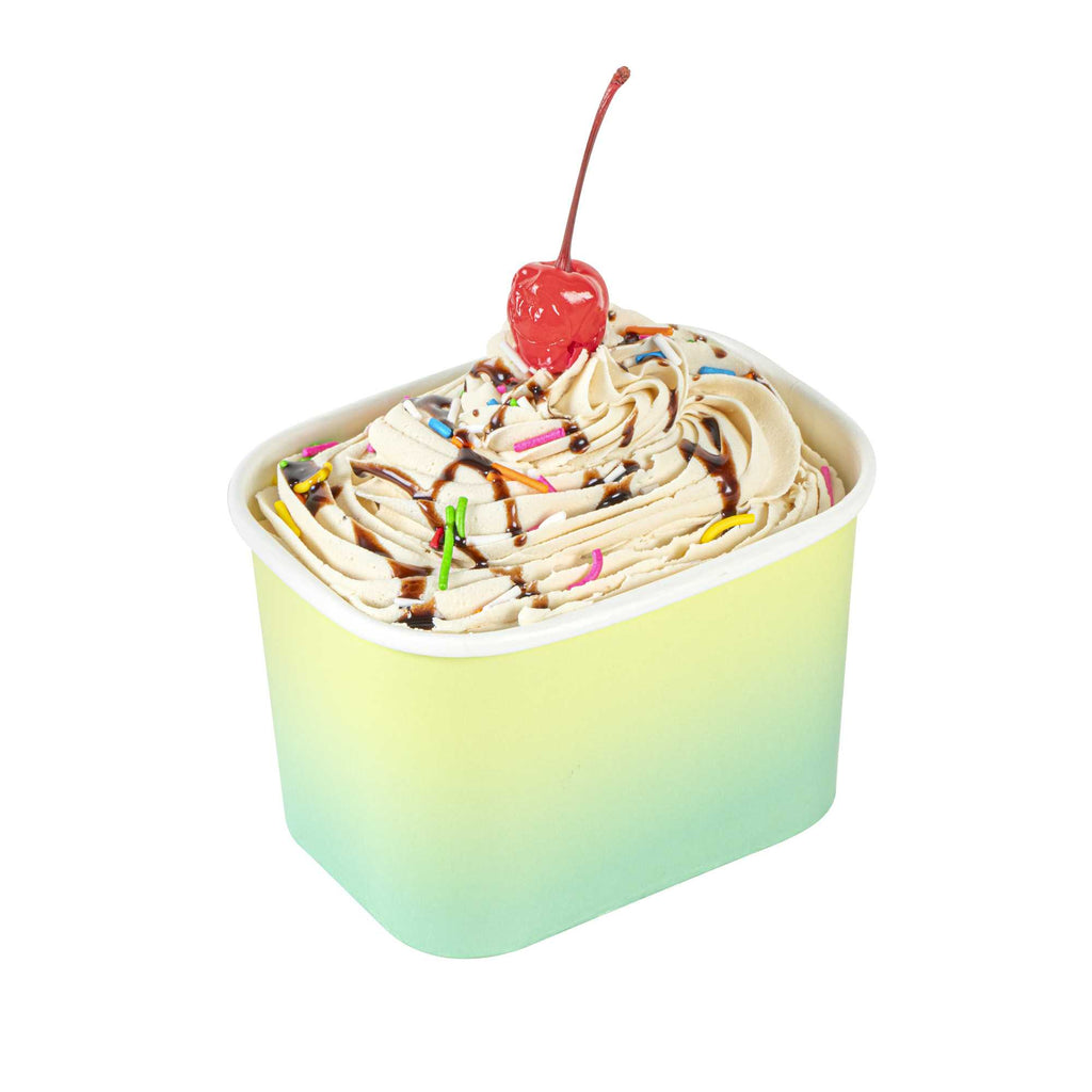 Coppetta 12 oz Square Teal And Green Ombre Paper To Go Cup - 4 1/4" x 3 1/4" x 2 3/4" - 50 count box