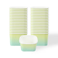 Coppetta 12 oz Square Teal And Green Ombre Paper To Go Cup - 4 1/4" x 3 1/4" x 2 3/4" - 50 count box
