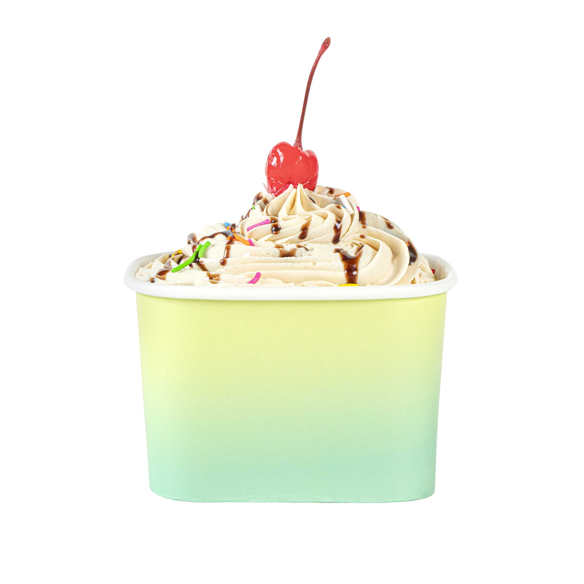Coppetta 12 oz Square Teal And Green Ombre Paper To Go Cup - 4 1/4" x 3 1/4" x 2 3/4" - 50 count box