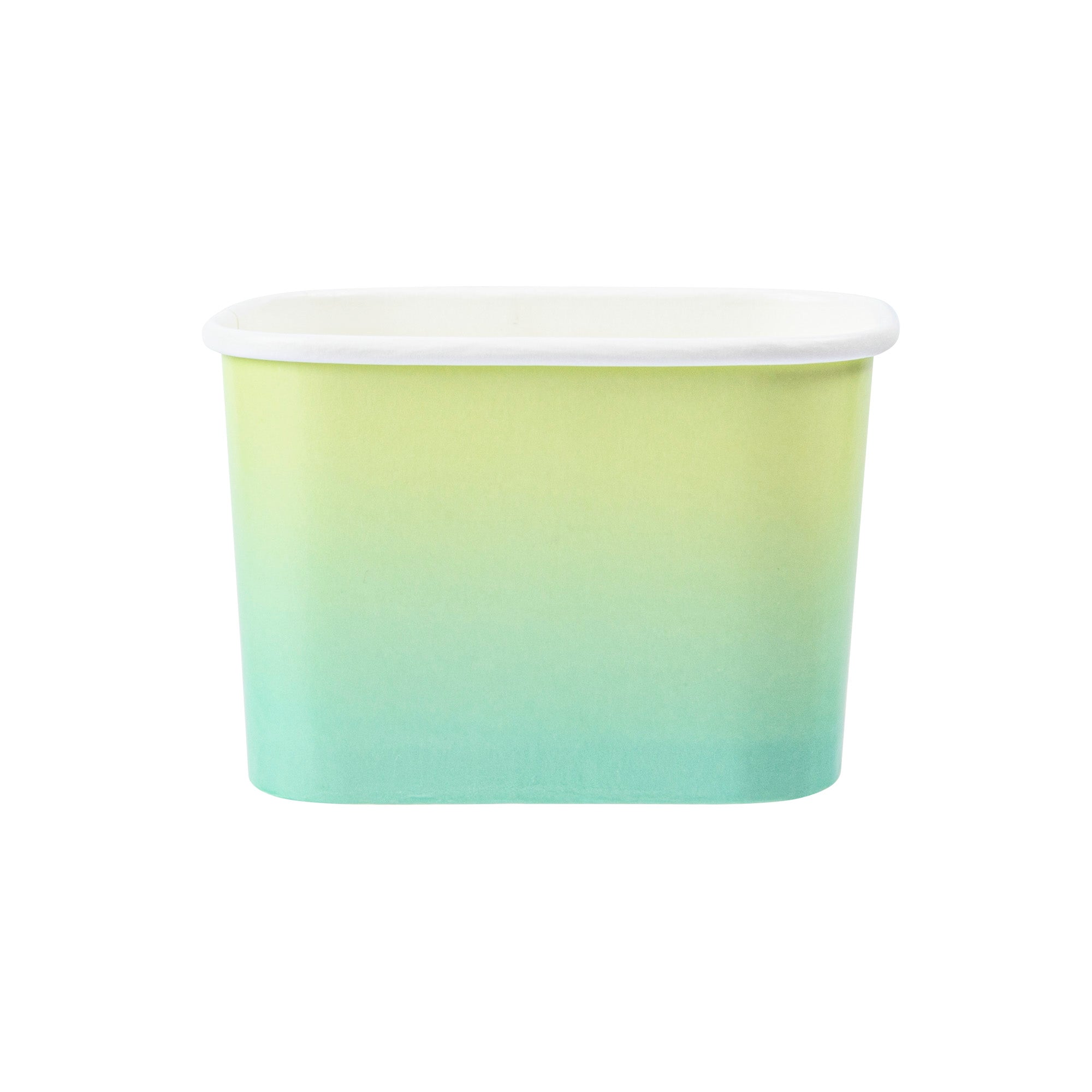Coppetta 12 oz Square Teal And Green Ombre Paper To Go Cup - 4 1/4" x 3 1/4" x 2 3/4" - 200 count box