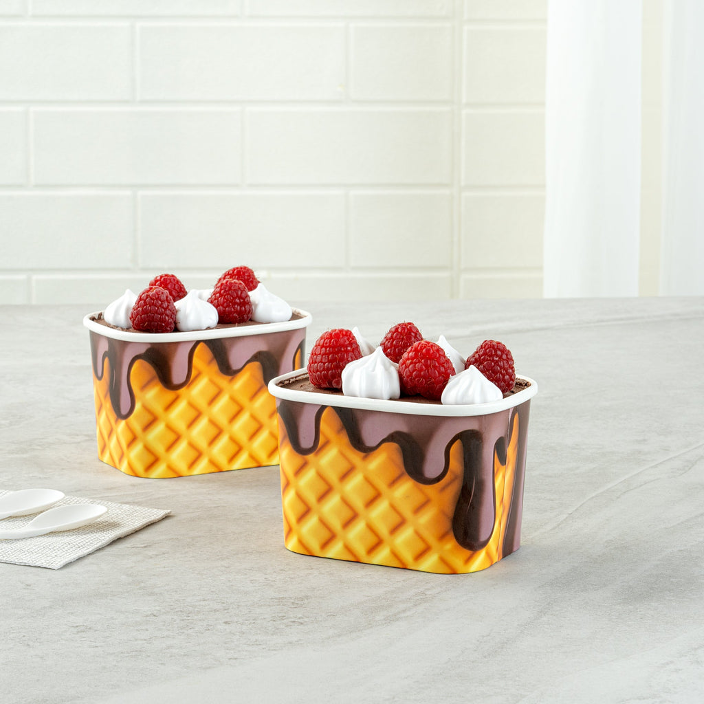 Coppetta 12 oz Square Chocolate Drizzle Paper To Go Cup - 4 1/4" x 3 1/4" x 2 3/4" - 200 count box