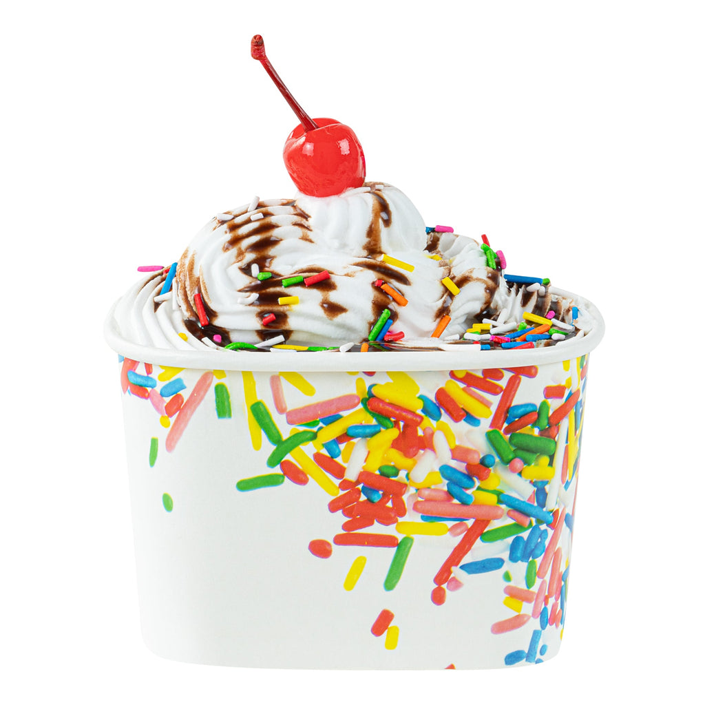Coppetta 12 oz Square Paper To Go Cup - with Classic Sprinkles - 4 1/4" x 3 1/4" x 2 3/4" - 200 count box
