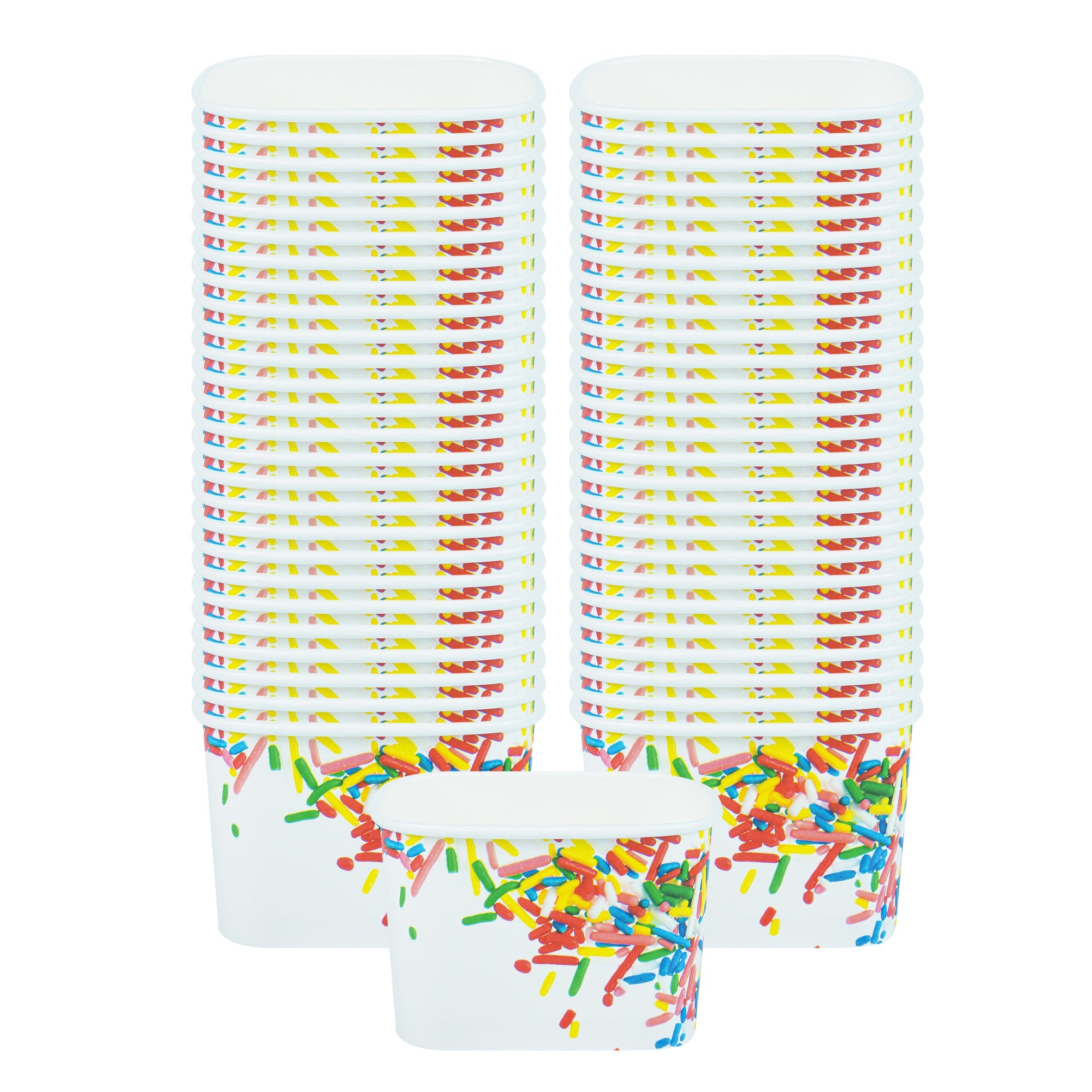 Coppetta 12 oz Square Paper To Go Cup - with Classic Sprinkles - 4 1/4" x 3 1/4" x 2 3/4" - 200 count box