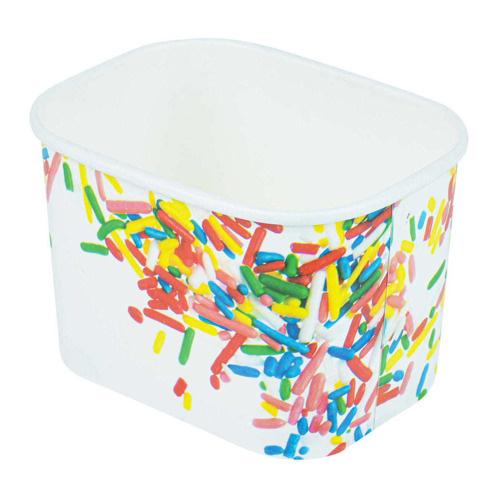 Coppetta 12 oz Square Paper To Go Cup - with Classic Sprinkles - 4 1/4" x 3 1/4" x 2 3/4" - 50 count box