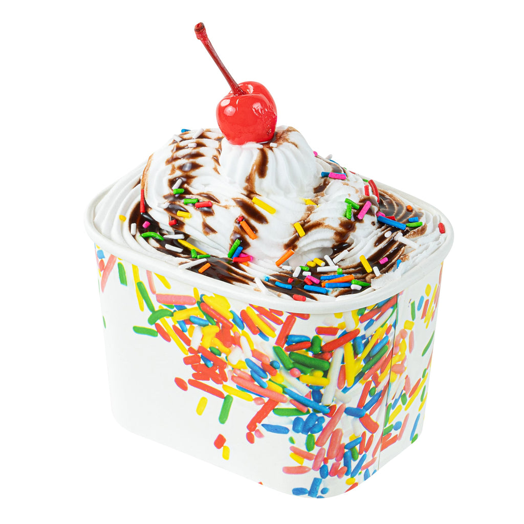 Coppetta 12 oz Square Paper To Go Cup - with Classic Sprinkles - 4 1/4" x 3 1/4" x 2 3/4" - 200 count box