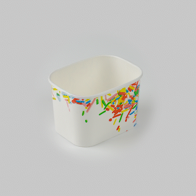 Coppetta 12 oz Square Paper To Go Cup - with Classic Sprinkles - 4 1/4" x 3 1/4" x 2 3/4" - 200 count box