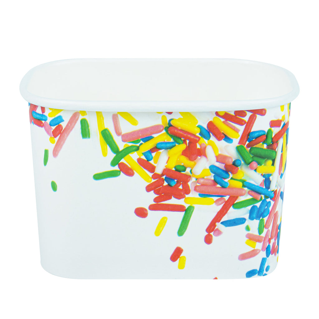 Coppetta 12 oz Square Paper To Go Cup - with Classic Sprinkles - 4 1/4" x 3 1/4" x 2 3/4" - 200 count box