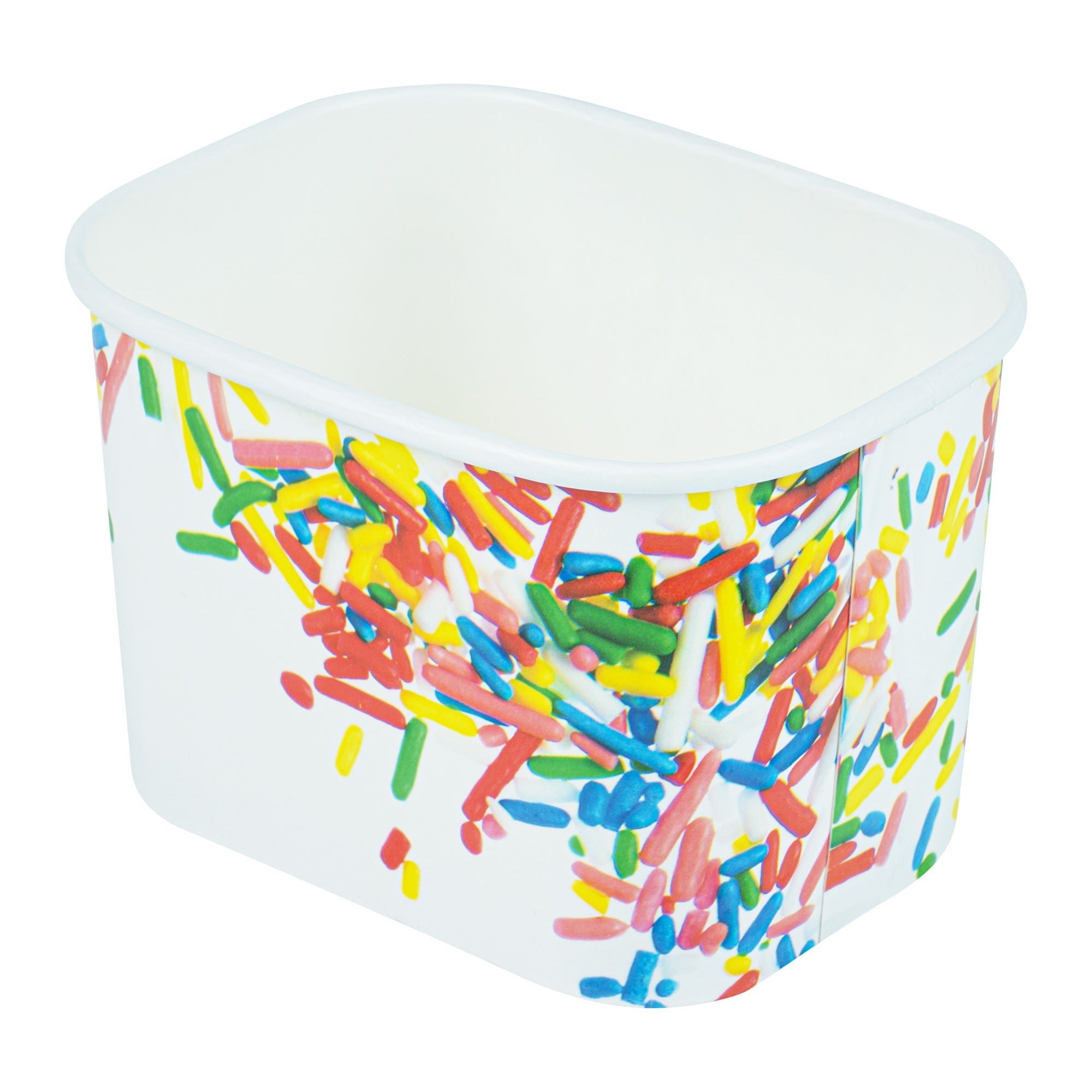 Coppetta 12 oz Square Paper To Go Cup - with Classic Sprinkles - 4 1/4" x 3 1/4" x 2 3/4" - 200 count box