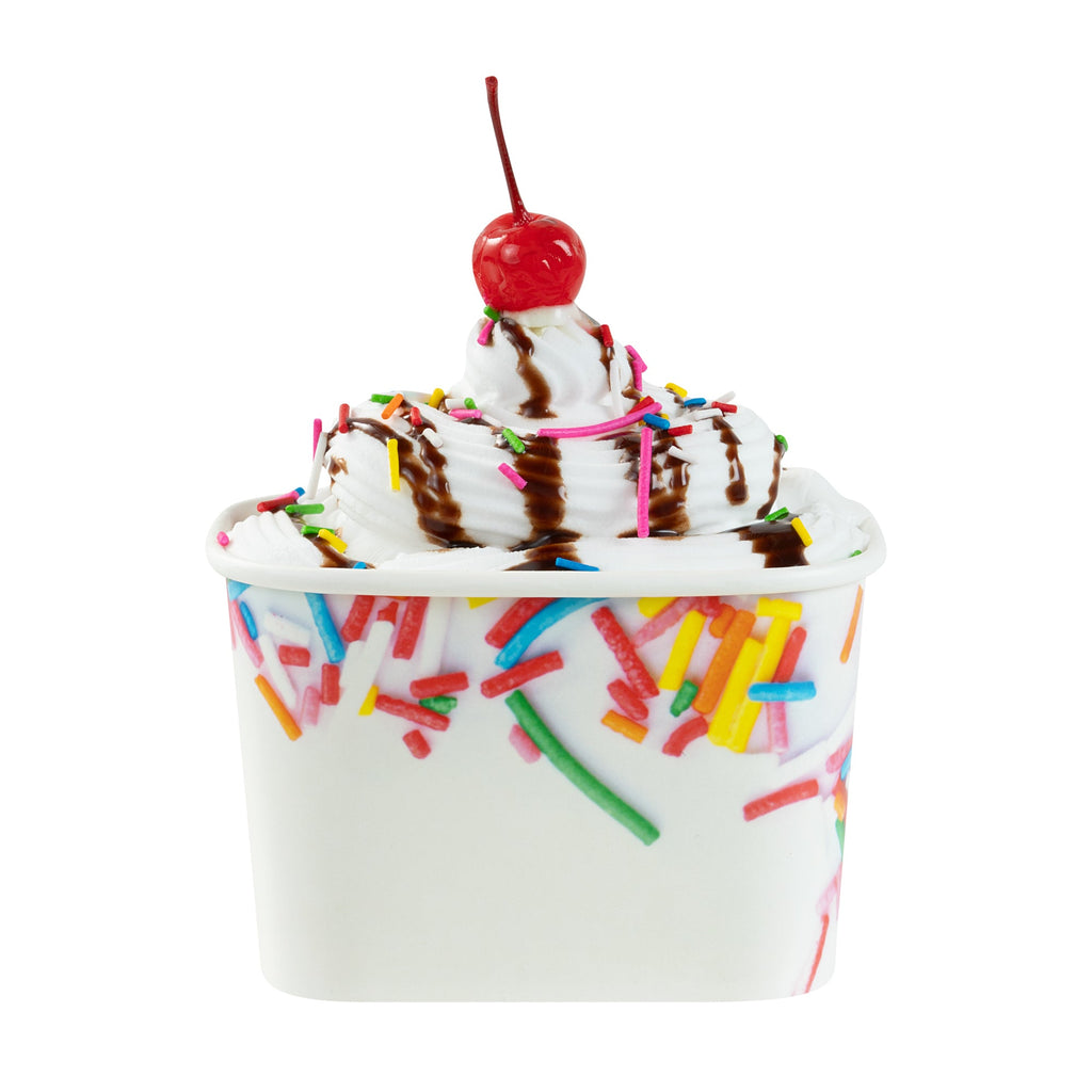 Coppetta 12 oz Square Paper To Go Cup - with Festive Sprinkles - 4 1/4" x 3 1/4" x 2 3/4" - 50 count box