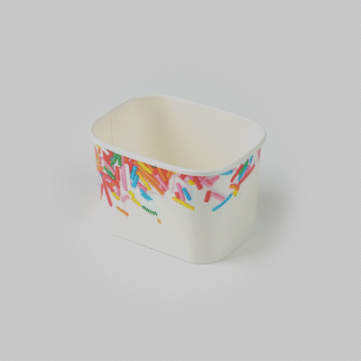 Coppetta 12 oz Square Paper To Go Cup - with Festive Sprinkles - 4 1/4" x 3 1/4" x 2 3/4" - 50 count box
