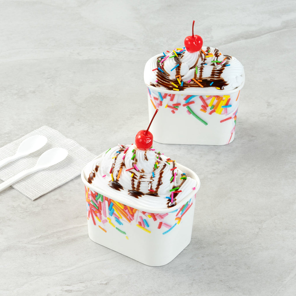 Coppetta 12 oz Square Paper To Go Cup - with Festive Sprinkles - 4 1/4" x 3 1/4" x 2 3/4" - 50 count box
