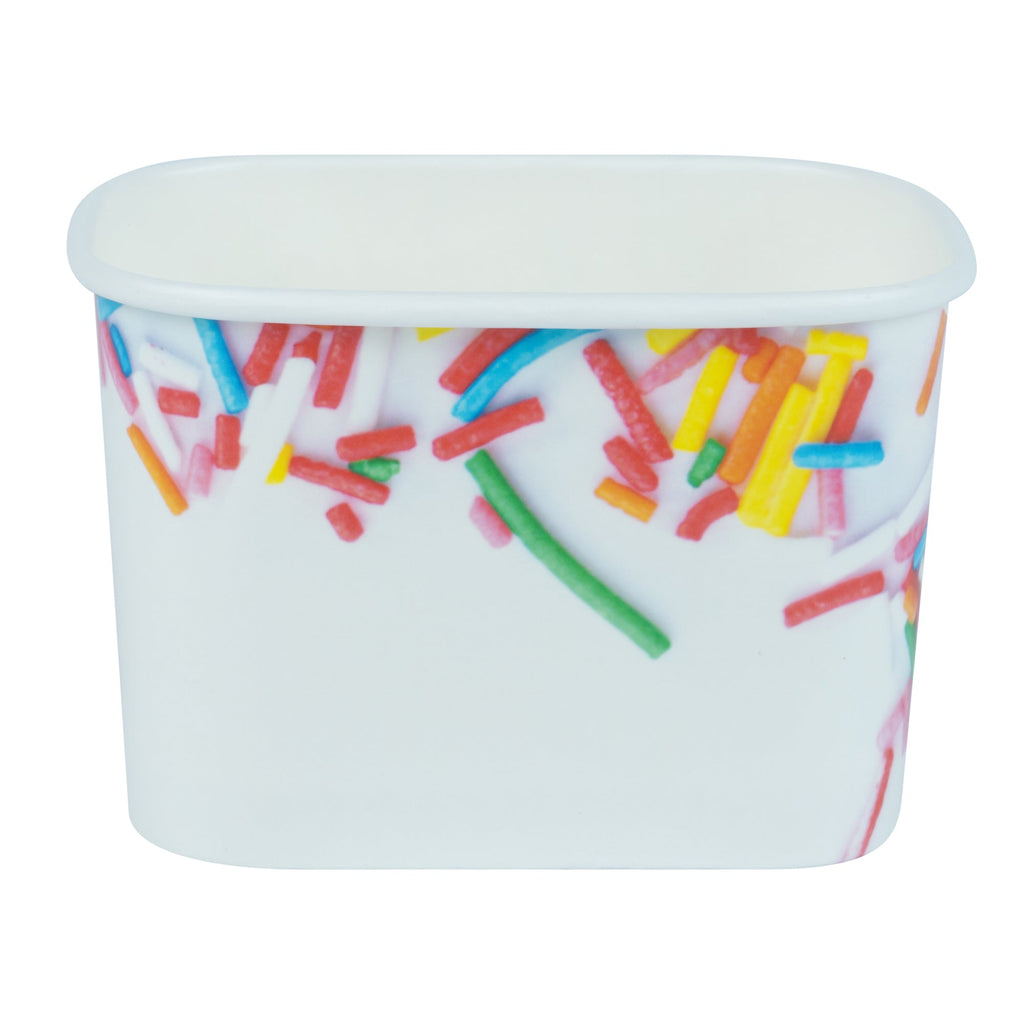 Coppetta 12 oz Square Paper To Go Cup - with Festive Sprinkles - 4 1/4" x 3 1/4" x 2 3/4" - 200 count box