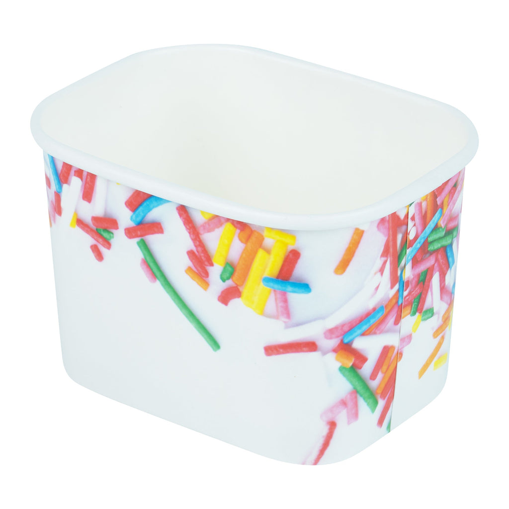 Coppetta 12 oz Square Paper To Go Cup - with Festive Sprinkles - 4 1/4" x 3 1/4" x 2 3/4" - 200 count box