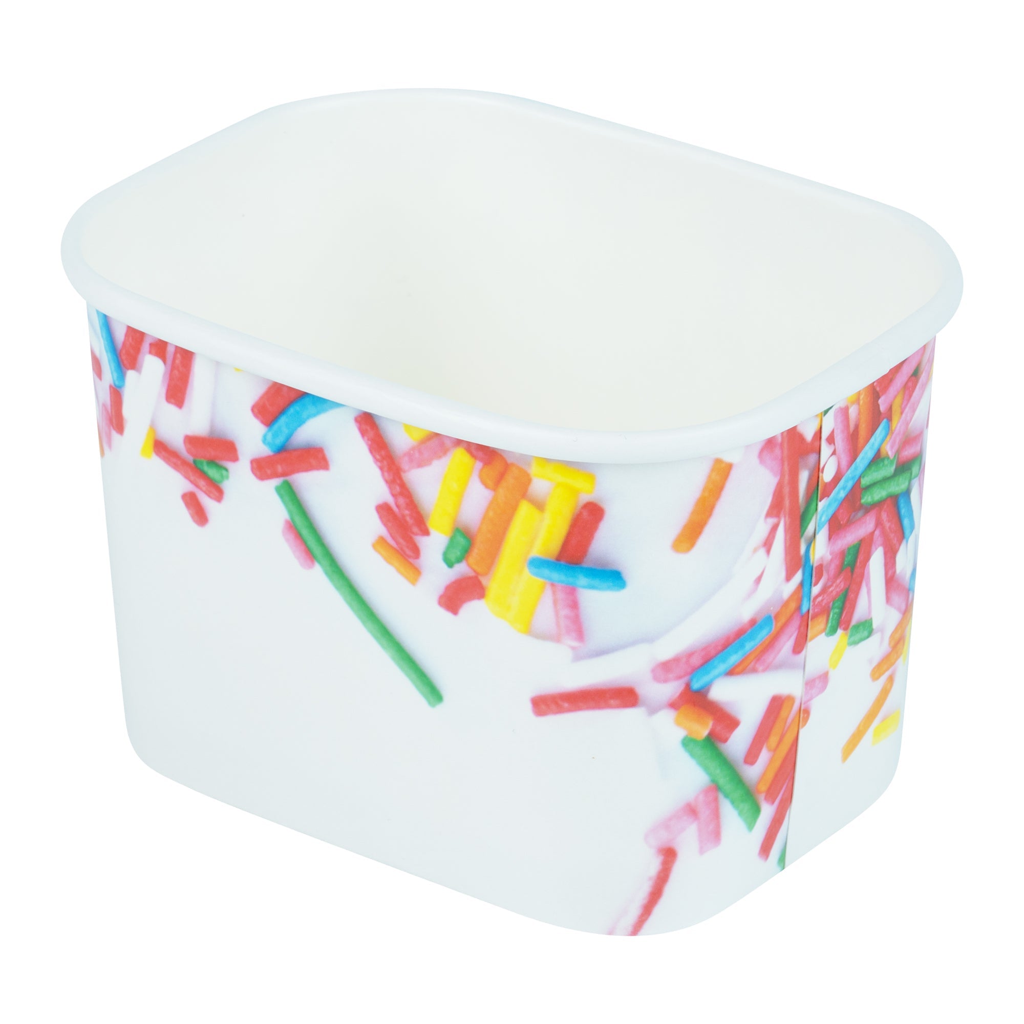 Coppetta 12 oz Square Paper To Go Cup - with Festive Sprinkles - 4 1/4" x 3 1/4" x 2 3/4" - 200 count box