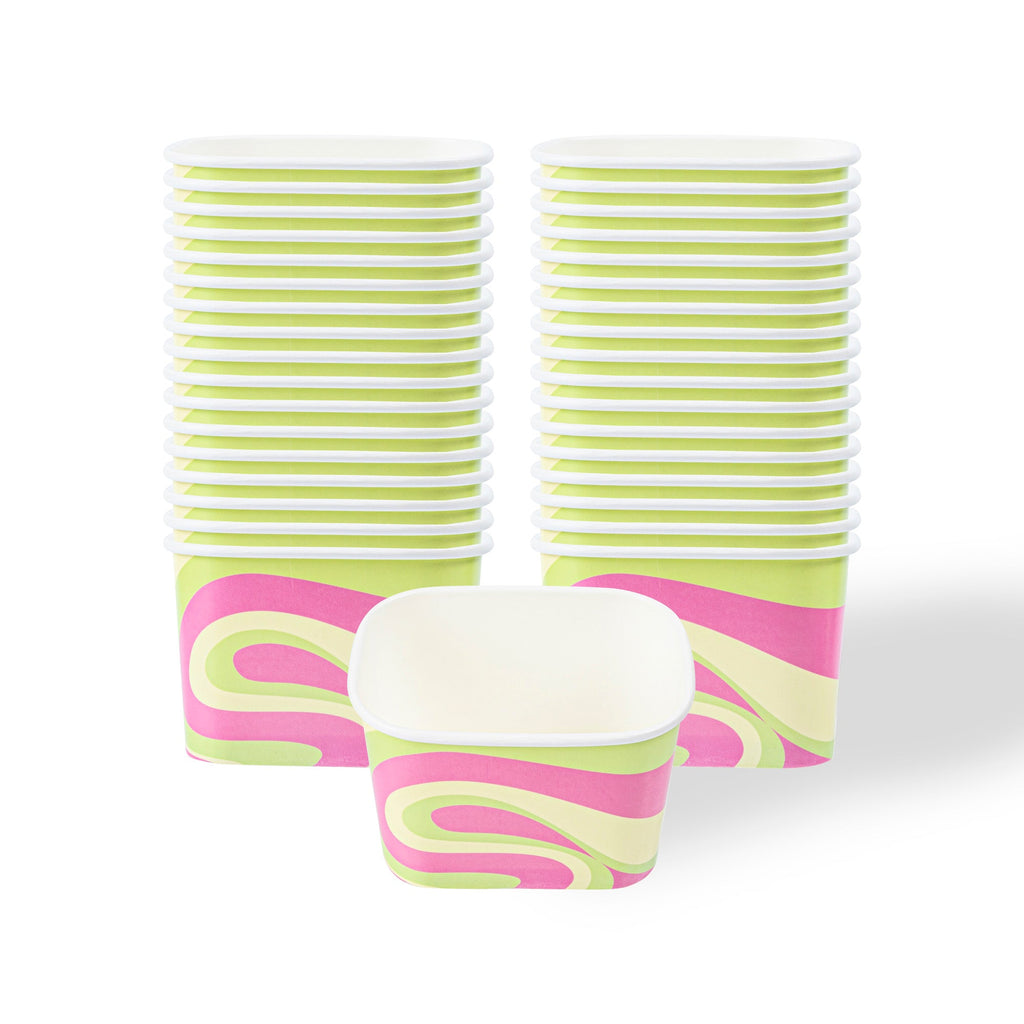 Coppetta 12 oz Square Pastel Groove Paper To Go Cup - 4 1/4" x 3 1/4" x 2 3/4" - 200 count box