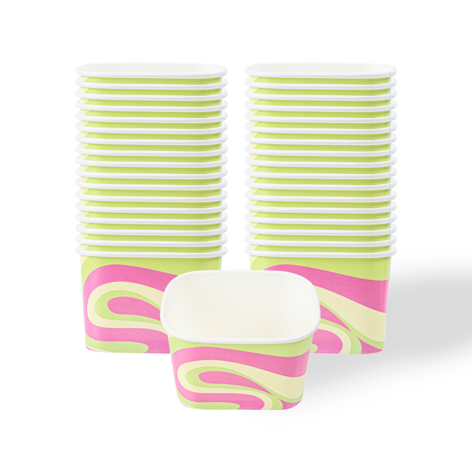 Coppetta 12 oz Square Pastel Groove Paper To Go Cup - 4 1/4" x 3 1/4" x 2 3/4" - 200 count box