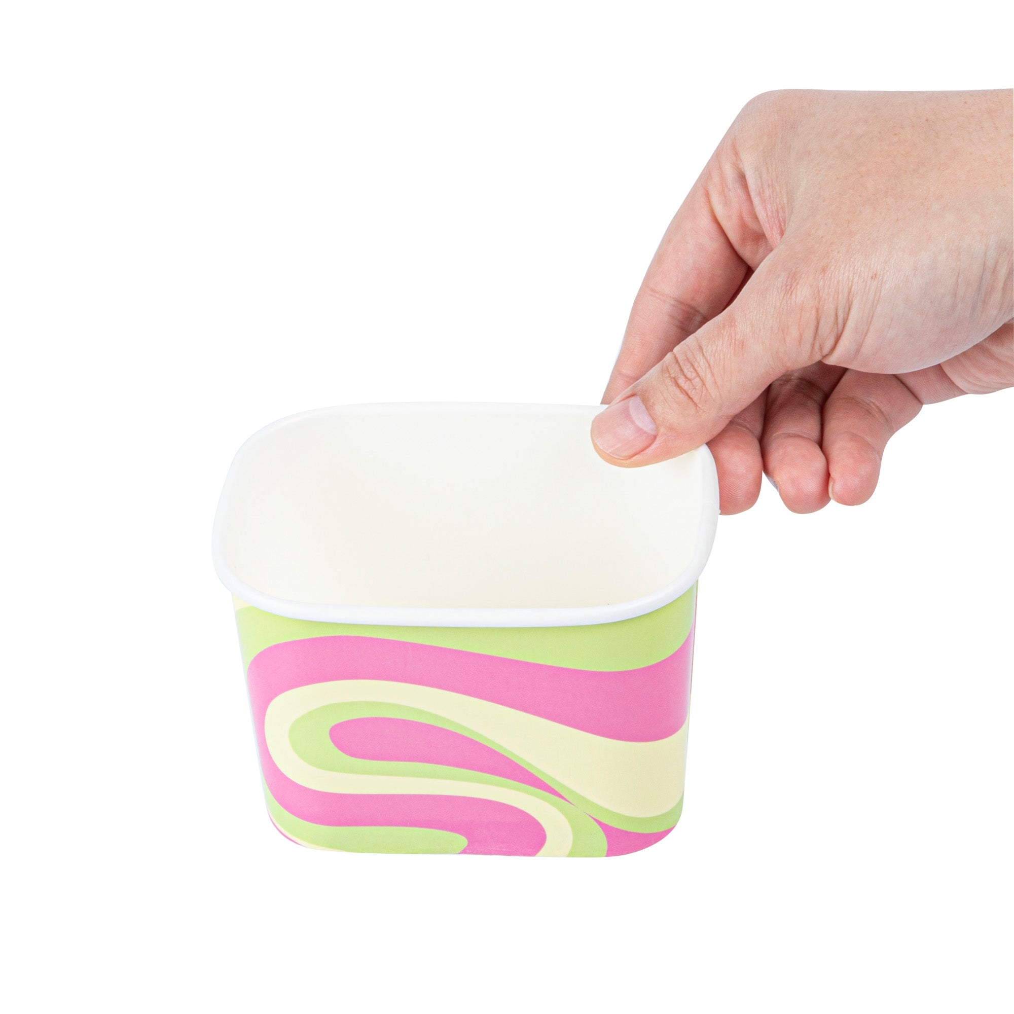 Coppetta 12 oz Square Pastel Groove Paper To Go Cup - 4 1/4" x 3 1/4" x 2 3/4" - 200 count box
