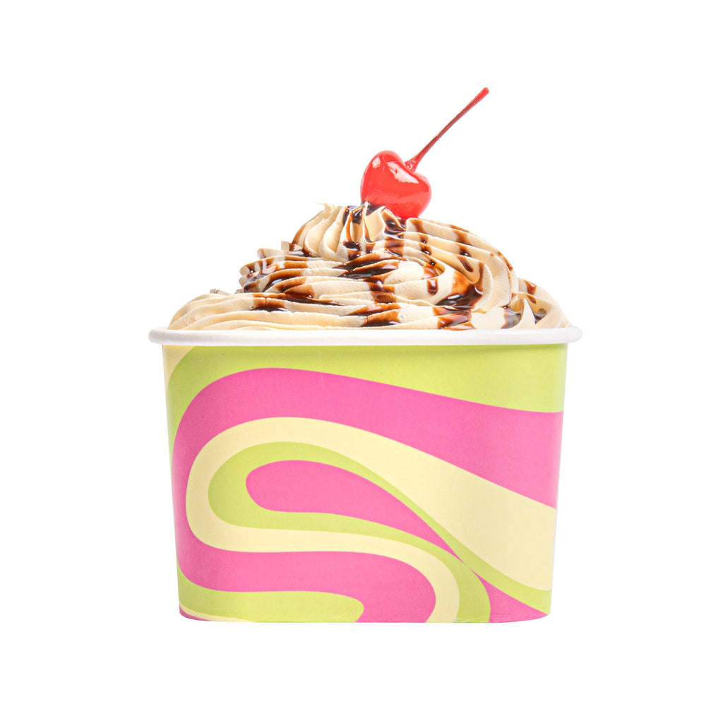 Coppetta 12 oz Square Pastel Groove Paper To Go Cup - 4 1/4" x 3 1/4" x 2 3/4" - 200 count box