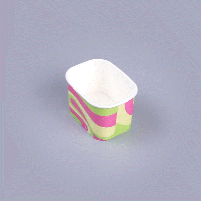 Coppetta 12 oz Square Pastel Groove Paper To Go Cup - 4 1/4" x 3 1/4" x 2 3/4" - 200 count box