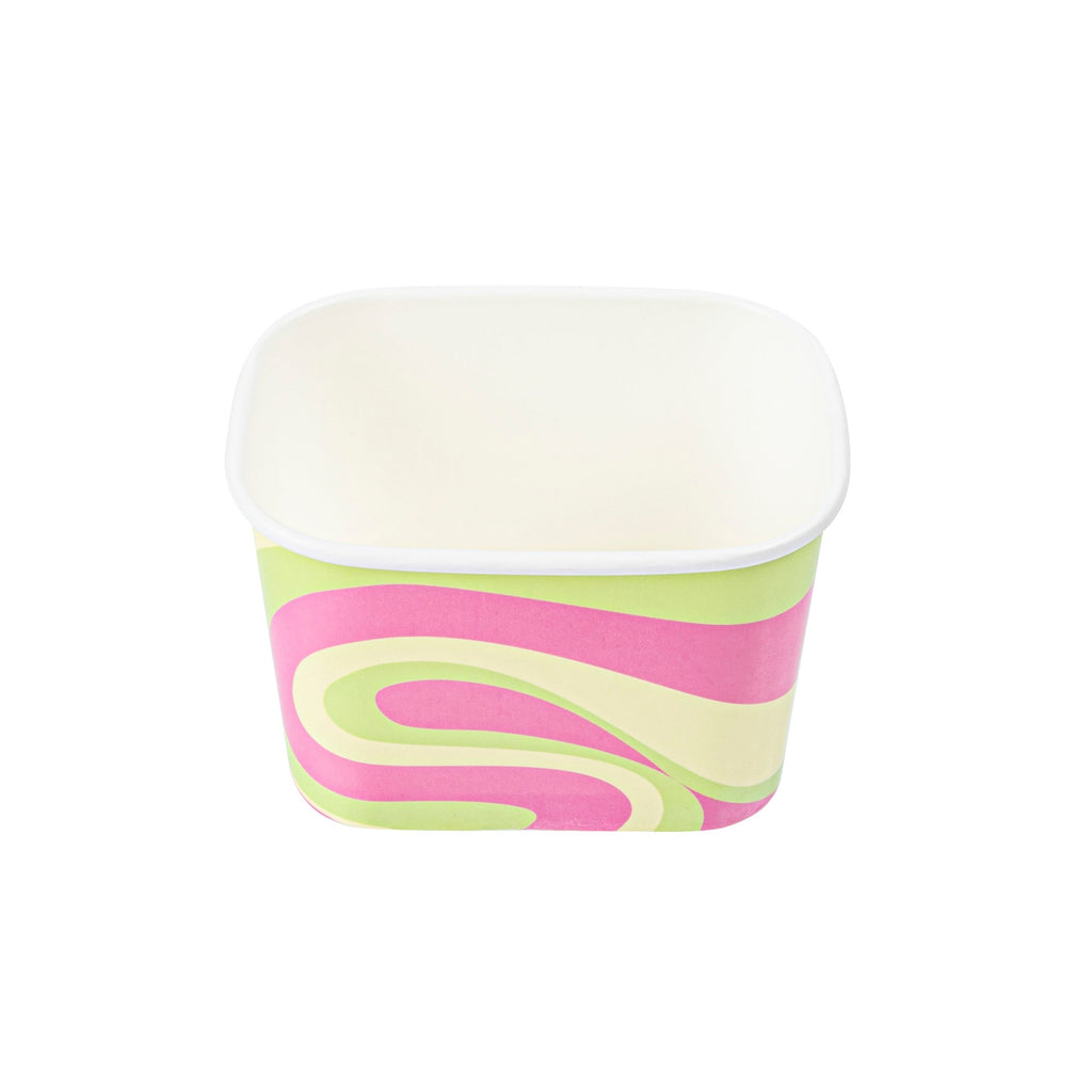 Coppetta 12 oz Square Pastel Groove Paper To Go Cup - 4 1/4" x 3 1/4" x 2 3/4" - 200 count box