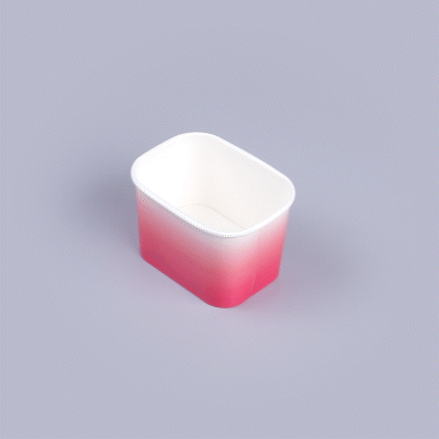 Coppetta 12 oz Square Pink And White Ombre Paper To Go Cup - 4 1/4" x 3 1/4" x 2 3/4" - 50 count box